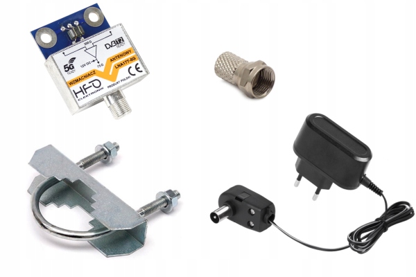 Antena TV zewnętrzna DVB-T2 siatkowa ASP-8W wzmacniacz LNA-177 MUX-8