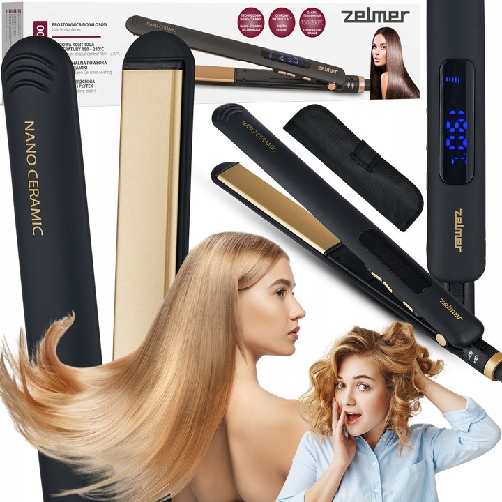 PROSTOWNICA CERAMICZNA DO WŁOSÓW ZELMER REG TEMP 2W1 PROSTOWANIE +