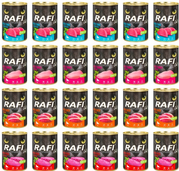 RAFI CAT ADULT MOKRA KARMA DLA KOTA MIX SMAKÓW 24x 400G