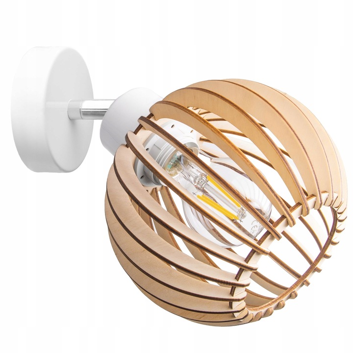Klosz DREWNIANY do lamp na E27 LOFT DREWNO BOHO