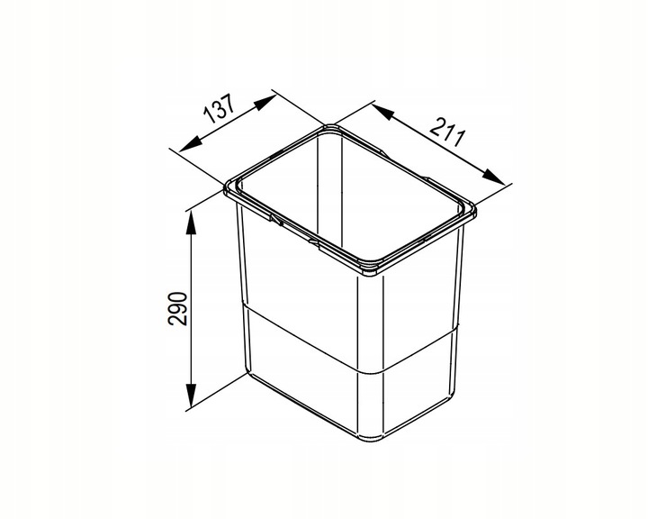 Kosz na śmieci PRAKTIKO sortownik segregator do szuflady 60 cm