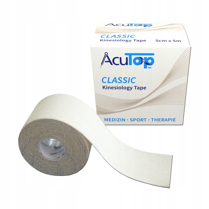 TAŚMA KINESIO KINEZJOLOGICZNA ACUTOP SOFT TEJPY TAPE 5Mx5CM DELIKATNA