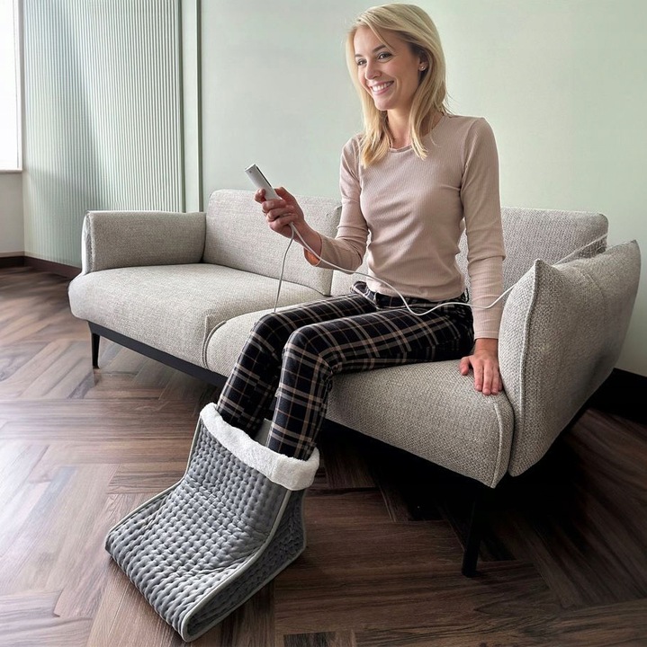 But Elektryczny Grzejący Ogrzewacz Do Stóp Ocieplacz Polarowy + Pilot Led