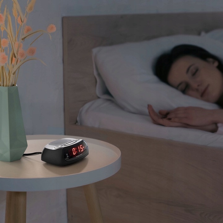 Radiobudzik Kruger&Matz pamięć 20 stacji podwójny budzik drzemka timer