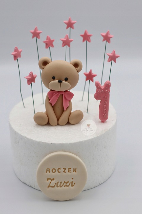 Zestaw Miś z gwiazdkami ROCZEK/CHRZEST - figurki z masy cukrowej na