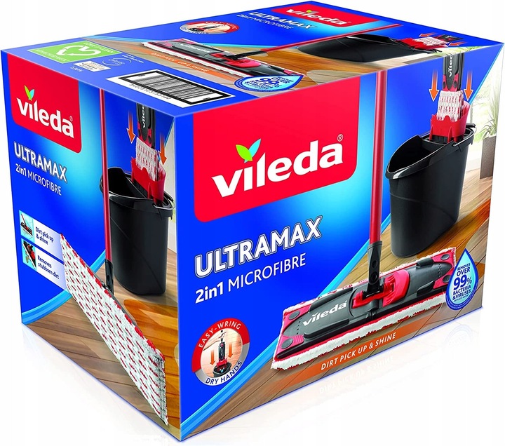 MOP VILEDA ULTRAMAX BOX ZESTAW WIADRO WYCISKACZEM DRĄŻEK WKŁAD