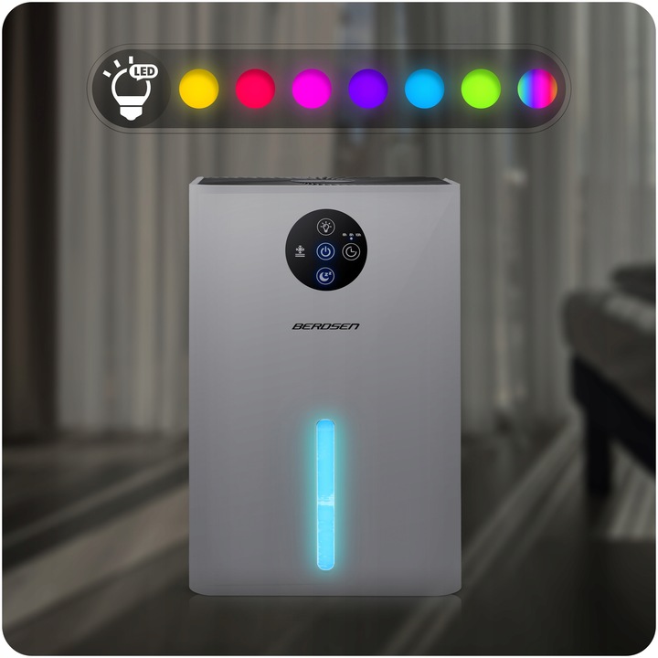 OSUSZACZ POWIETRZA POCHŁANIACZ WILGOCI CICHY 34dB LED Berdsen 1,8L