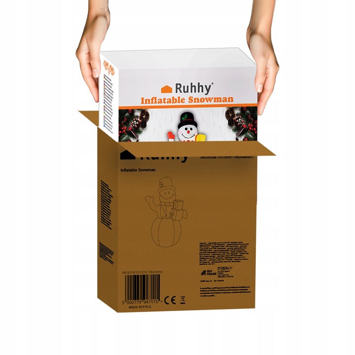 Nadmuchiwany Bałwan LED Duży Dmuchany Bałwanek Pompowany Świecący