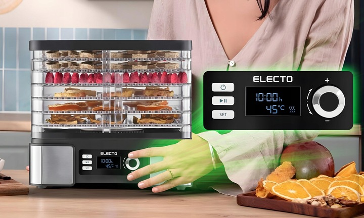 SUSZARKA DO GRZYBÓW OWOCÓW WARZYW DUŻA 15L TIMER TERMOOBIEG 500W + 6