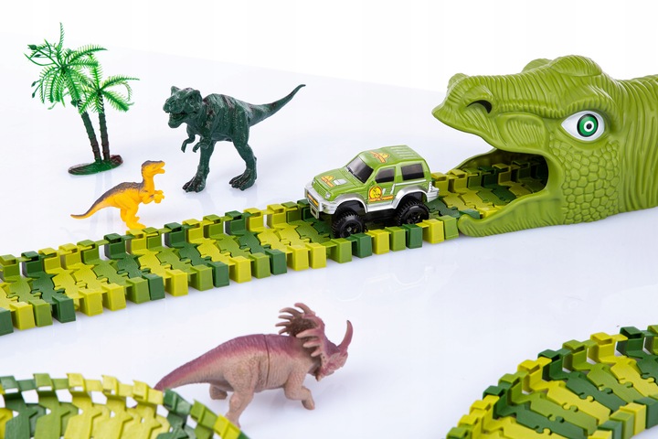 MEGA TOR WYŚCIGOWY PARK DINOZAURÓW MAGIC TRACK 270 elementów, 360cm TOR