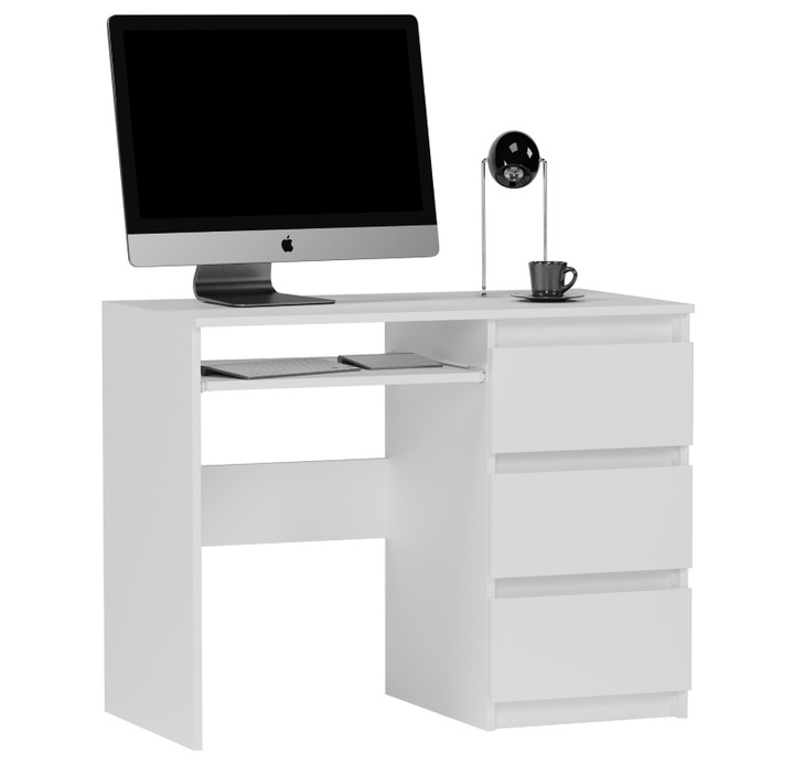 BIURKO KOMPUTEROWE 96CM STOLIK STÓŁ BIAŁE Prawe N3