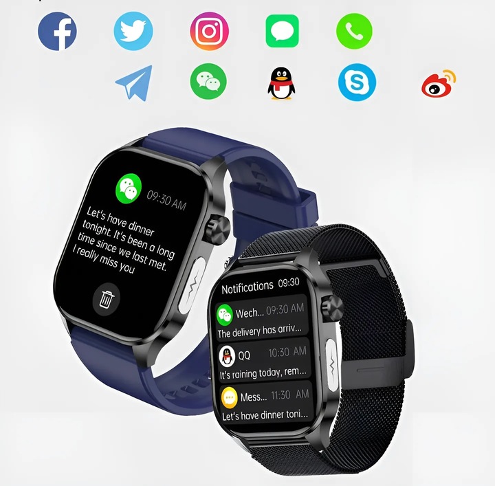 SMARTWATCH MĘSKI Zegarek EKG FUNKCJA POMIARU CUKRU AMOLED CIŚNIENIE ROZMOWY