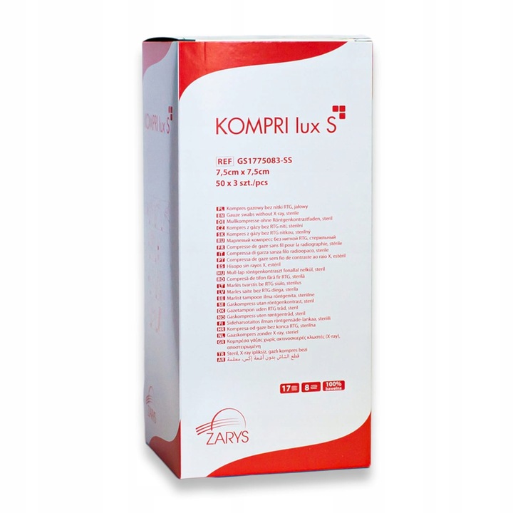 KOMPRESY GAZOWE JAŁOWE GAZIKI 7,5 x 7,5 cm 150 szt