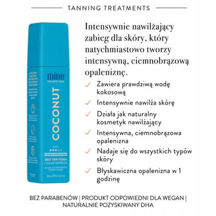 MineTan Coconut Water Pianka Samoopalająca 200ml