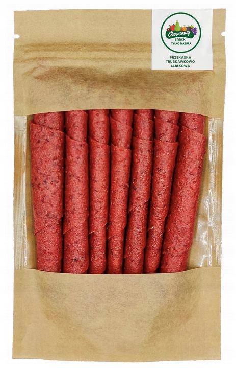 ROLLSY OWOCOWE Truskawkowe 50g Owocowa przekąska naturalna Truskawka