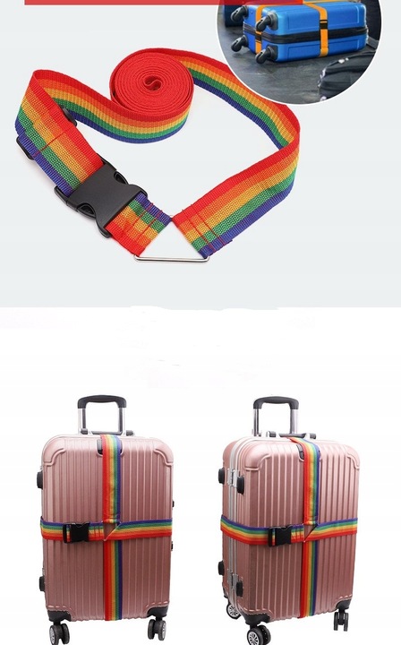 PAS PODWÓJNY SPINAJĄCY DO WALIZKI zabezpieczający 5cm 4m na BAGAŻU 1szt kol