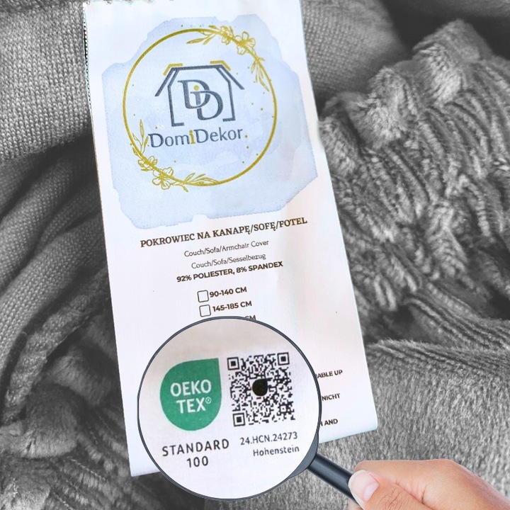 POKROWIEC NA WERSALKĘ SOFĘ WELUR PREMIUM PLUSZ ELASTYCZNY 190-210 OEKO TEX