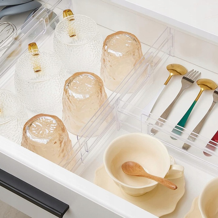 8szt ORGANIZER DO SZUFLADY PRZEGRÓDKA REGULOWANA SEPARATOR