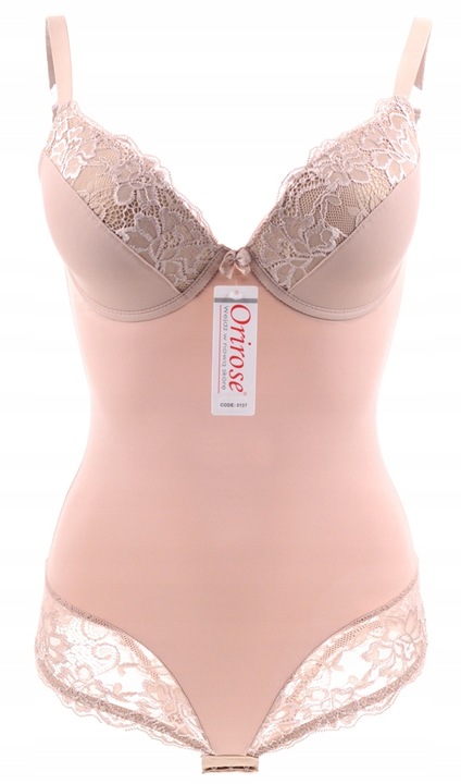 Orirose satynowe BODY WYSZCZUPLAJĄCE modelujące brzuch BIUSTONOSZ push-up