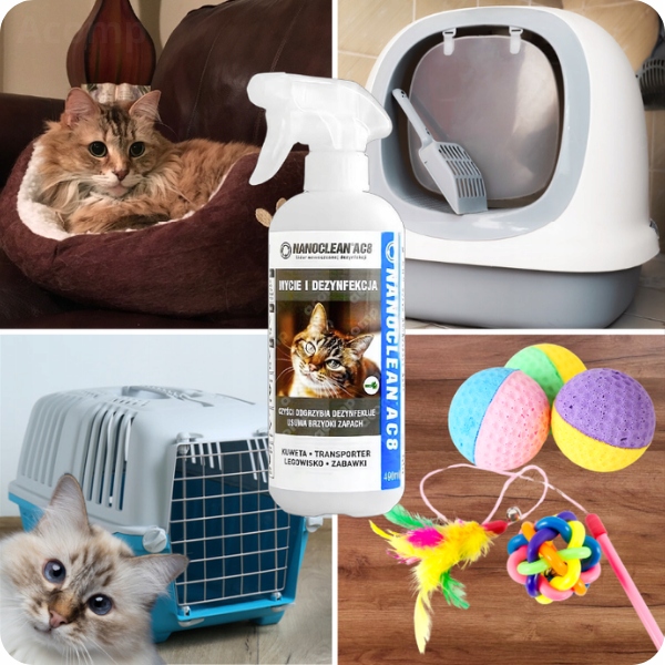 NANOCLEAN AC8 neutralizator zapachu moczu KOTA, na pchły,kleszcze Atest PZH
