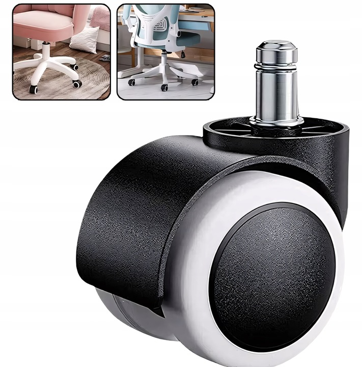 KÓŁKA DO FOTELA OBROTOWEGO 5X KRZESŁA NIE RYSUJĄ PODŁOGI BEZ RYS BIAŁE