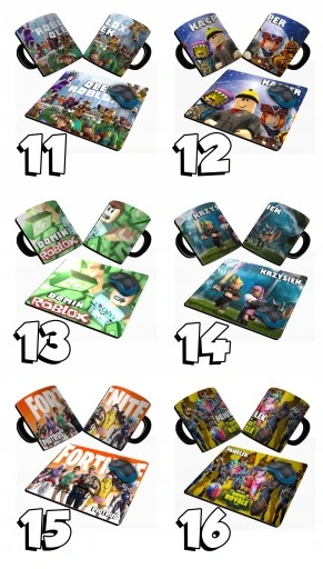 ZESTAW KUBEK + PODKŁADKA - FORTNITE GRA + IMIĘ