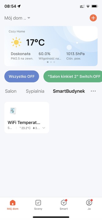 TERMOMETR Czujnik temperatury wilgotno. WIFI TUYA ekran LCD RAPORTY