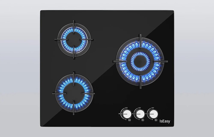 Płyta Kuchenka Gazowa Iseasy Mgbg-603 3 Strefy Grzewcze Różna Moc