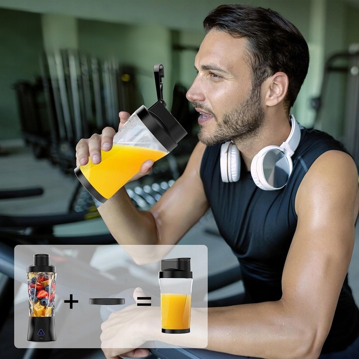 BLENDER KIELICHOWY DO SMOOTHIE KOKTAJLI RĘCZNY Bezprzewodowy USB PRZENOŚNY