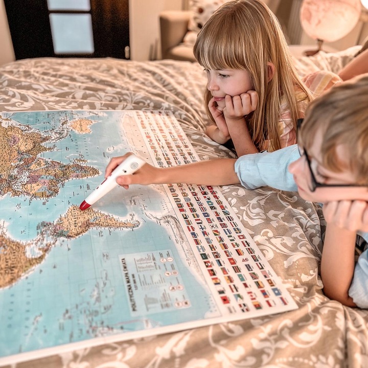 INTERAKTYWNA MAPA ŚWIATA Z PENEM / PIÓREM MUNDIMAP GRY EDUKACJA ARTGLOB