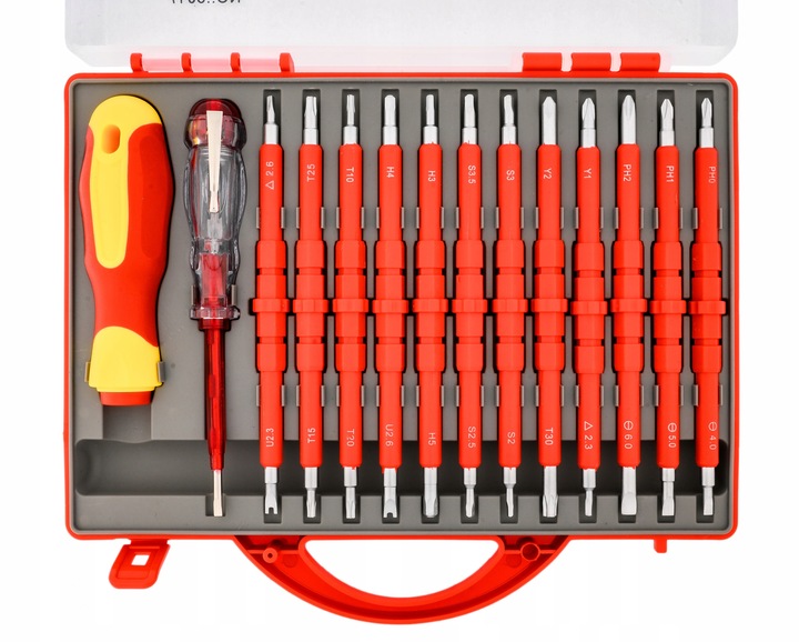 ZESTAW WKRĘTAKÓW ŚRUBOKRĘTY IZOLOWANE 25 ROZMIARÓW + WALIZKA DLA