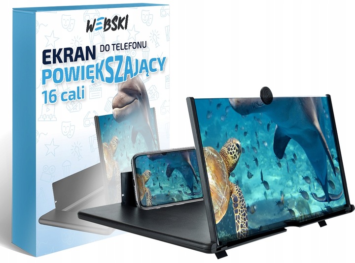 Lupa wzmacniacz ekranu 3D do telefonu 16" CALI POWIĘKSZACZ SZKŁO LUPA ZOOM