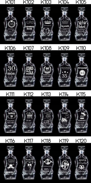 SKRZYNKA KARAFKA SZKLANKI DO WHISKY Z GRAWEREM!