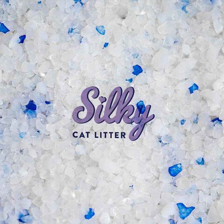 Żwirek silikonowy dla kota bezpyłowy SILKY 8x3,8l ZESTAW 8 sztuk