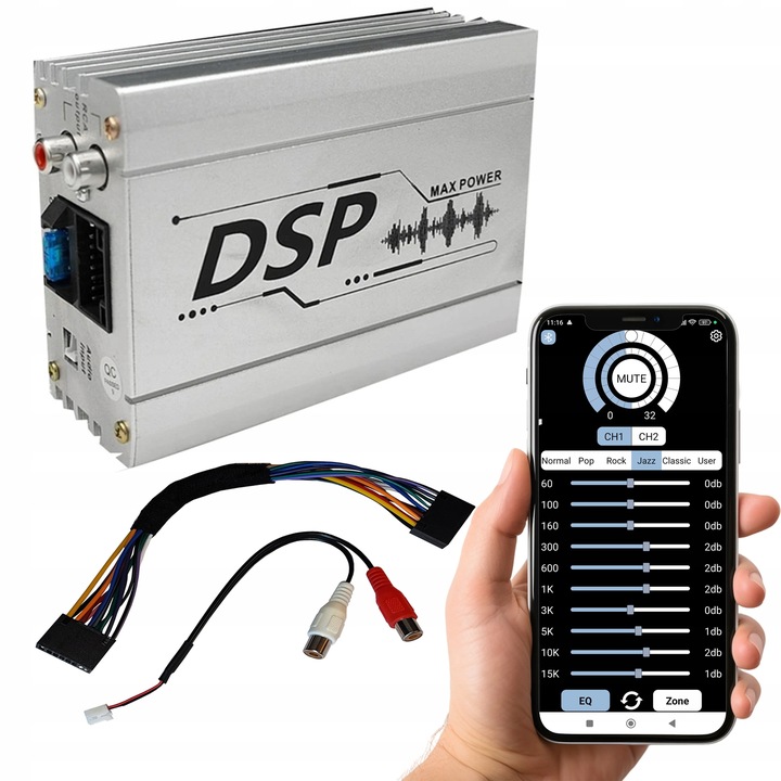 Wzmacniacz dźwięku 4x50W 10 kanałów DSP do radia z android Bluetooth