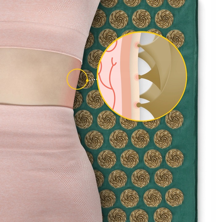 MATA DO AKUPRESURY Z KOLCAMI DO MASAŻU POBUDZAJĄCA KRĄŻENIE Z PODUSZKĄ XL