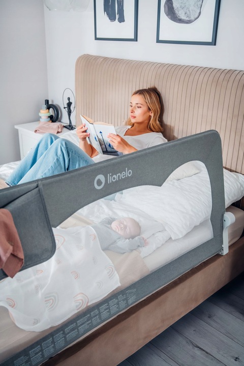 Barierka BRAMKA ZABEZPIECZAJĄCA do łóżka WYSOKA 150x66cm BEŻ Lionelo