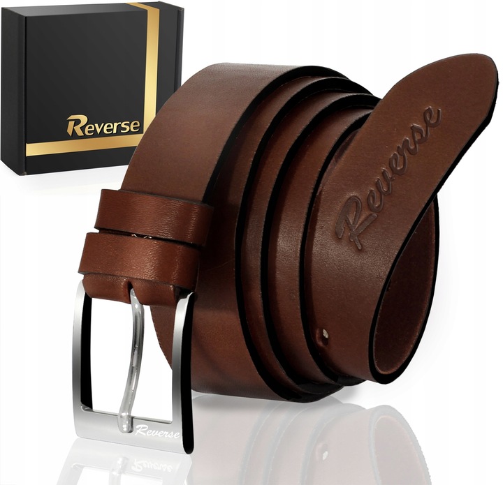 REVERSE Pasek męski SKÓRZANY pas do spodni BRZ 115