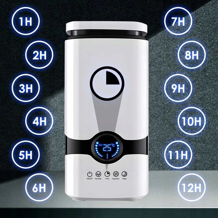 Nawilżacz powietrza AUTOMATYCZNY + AROMATERAPIA 3w1 +12 OLEJKÓW FILTR