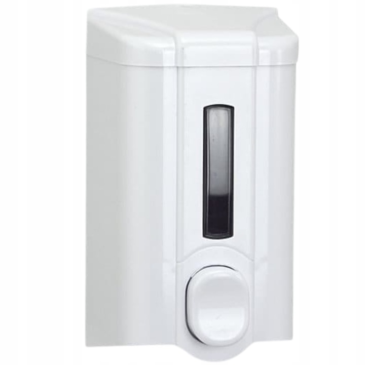 Dozownik Pojemnik do mydła płynie zbiornik 500 ml Biały Naścienny ATEST PZH