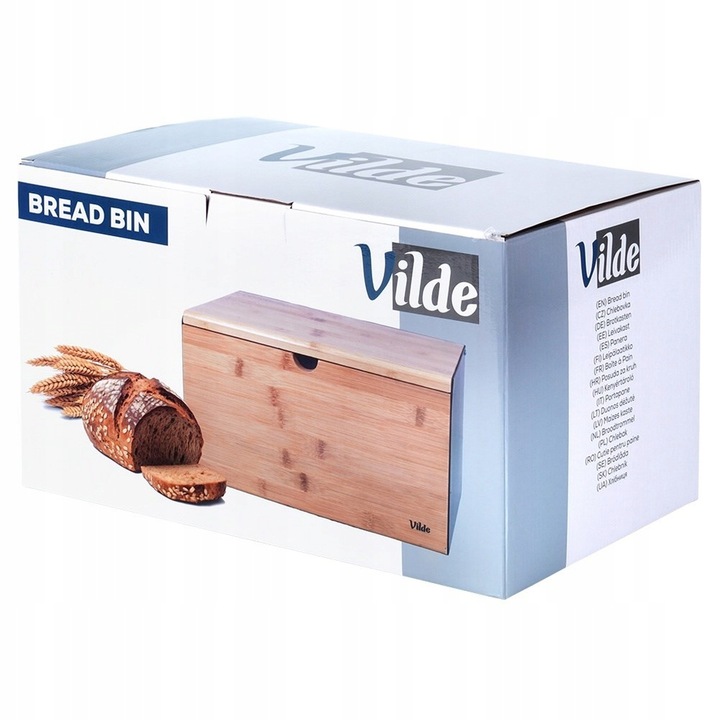 Chlebak METALOWY drewniany pojemnik zamykany na pieczywo chleb bułki czarny