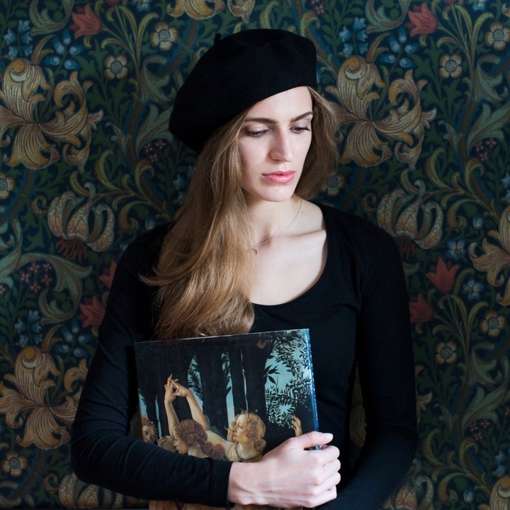 Beret damski wełniany Classic -klasyczny francuski antenka Czarny