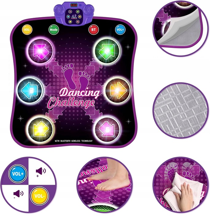 MATA DO TAŃCA INTERAKTYWNA MATA DO TAŃCA RODZIC-DZIECKO BLUETOOTH 5 TRYBY