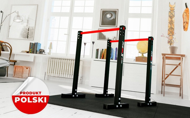 Poręcze treningowe stacjonarne wielofunkcyjne UCHWYT ćwiczeń POMPEK DIPÓW