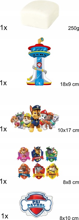 Zestaw do wykonania Postaci 3d na Tort PSI PATROL