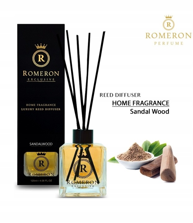 Dyfuzor zapachowy 120ml ROMERON - DRZEWO SANDAŁOWE BESTSELLER