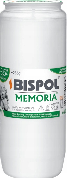 BISPOL wkład olejowy do zniczy 14,5 cm WO4 zgrzewka 24 sztuki