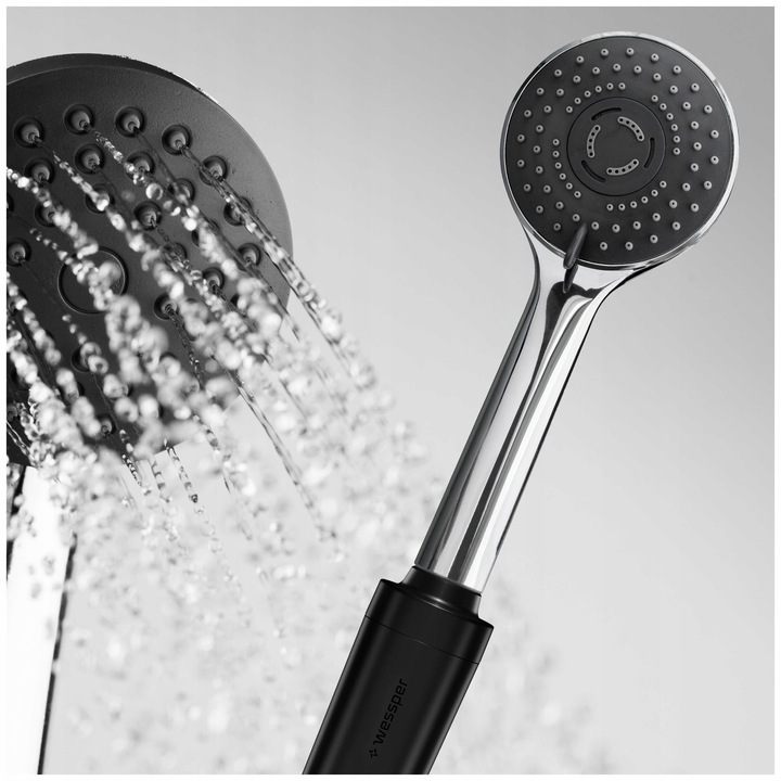 FILTR WODY prysznicowy Wessper AquaShower czarny do prysznica 7500l