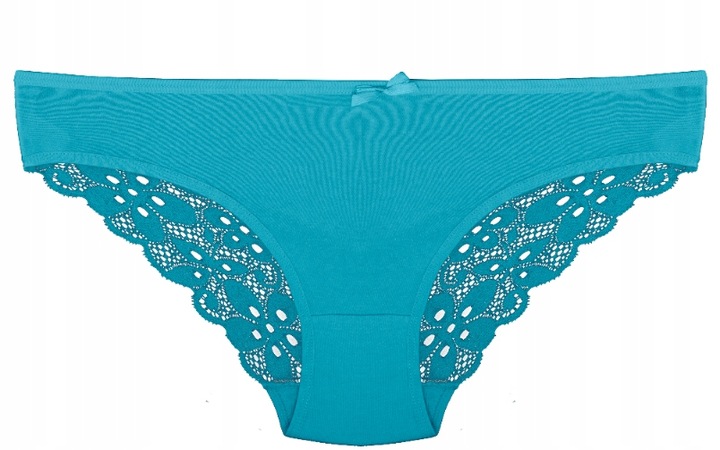 Majtki Koronkowe Bawełniane Wielokolorowe Damskie Figi Wygodne S 7-PAK