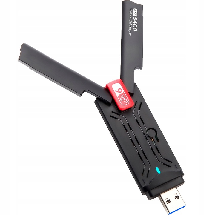 AXE5400 GIGABIT ANTENY KARTA SIECIOWA ADAPTER WiFi6E TRIBAND 5GHz 6GHz WPA3